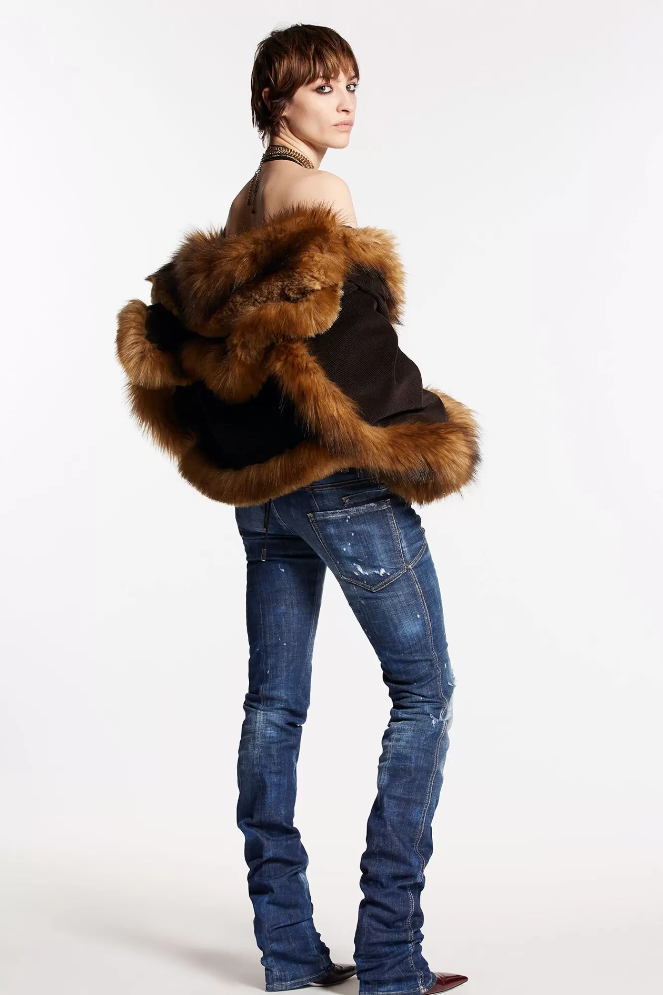 Cloudy Wash Super Low Waist Sharpei Jeans<Dsquared2 Flash Sale