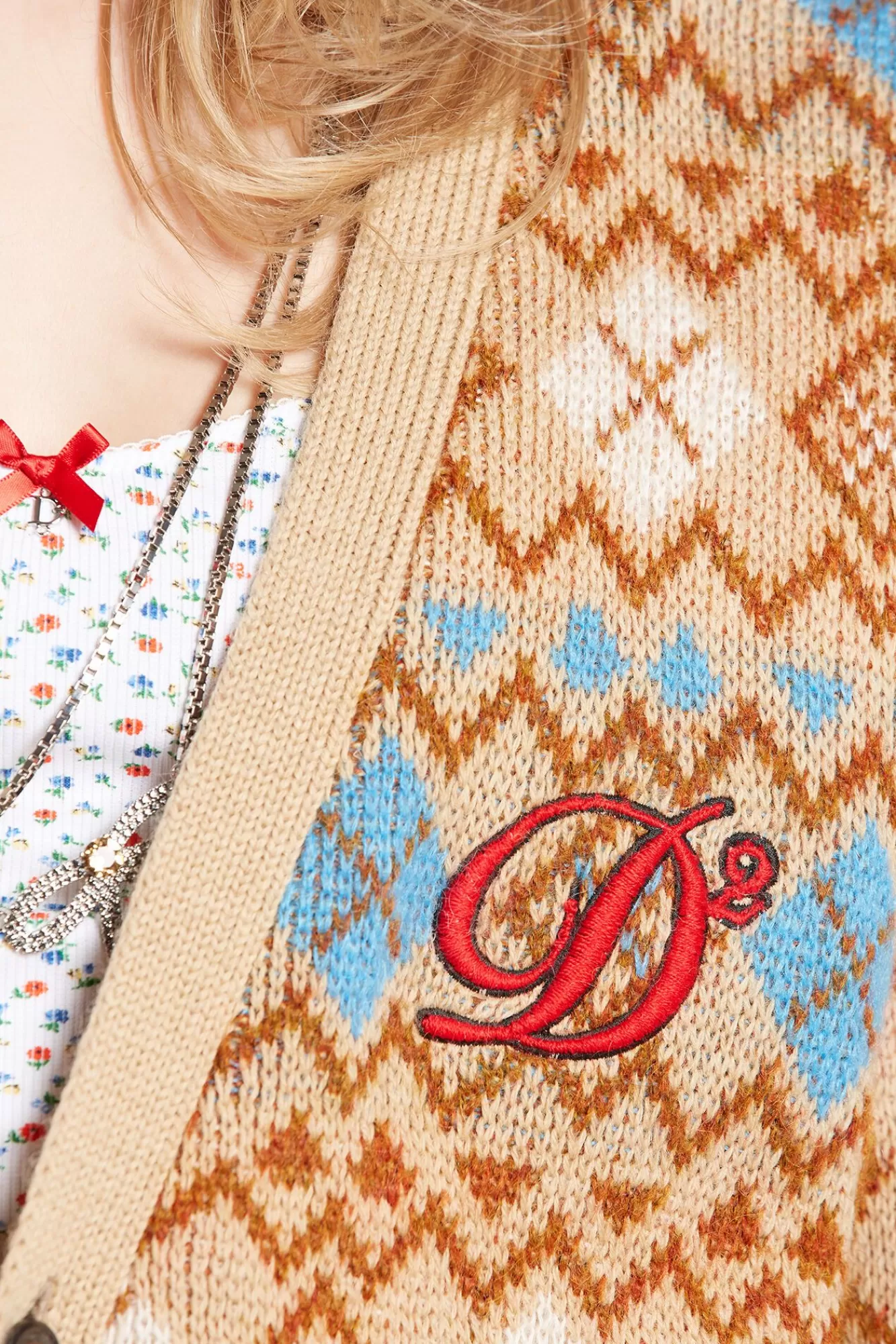 Heart Vintage Shetland Cardigan Knit<Dsquared2 Fashion