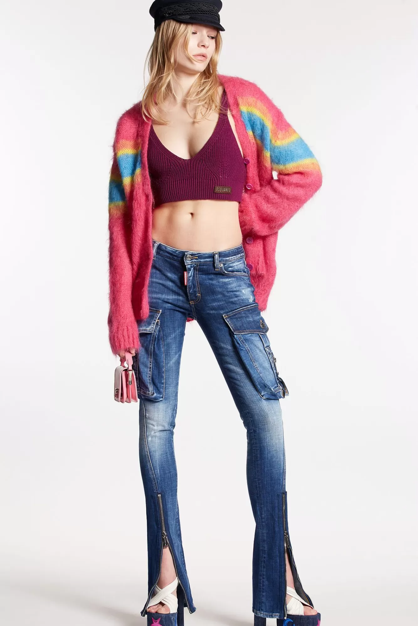 Medium Clean Vintage Wash Trumpet Cargo Jeans<Dsquared2 Shop