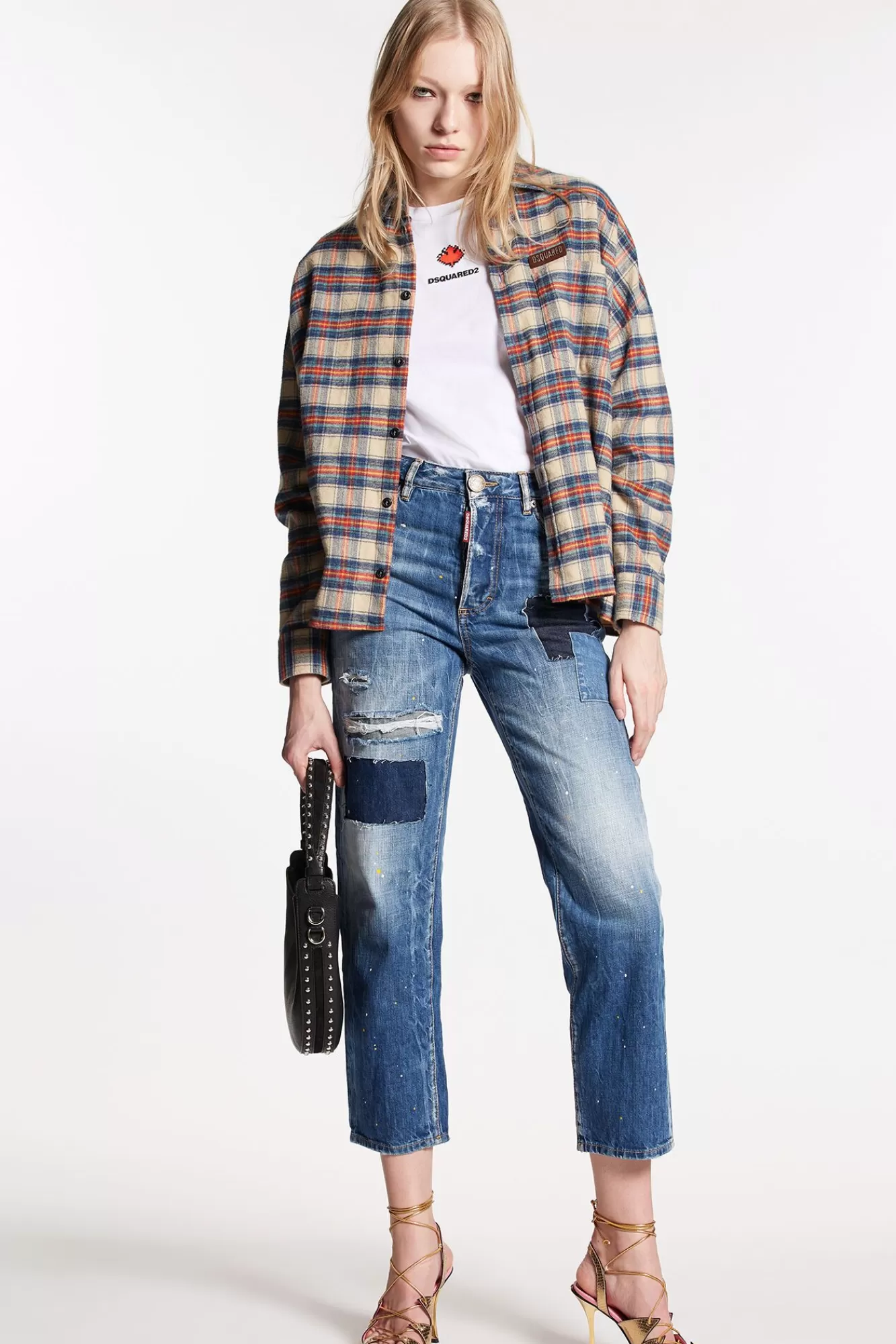 Multicolor Waved Stripes Boston Jeans<Dsquared2 Best