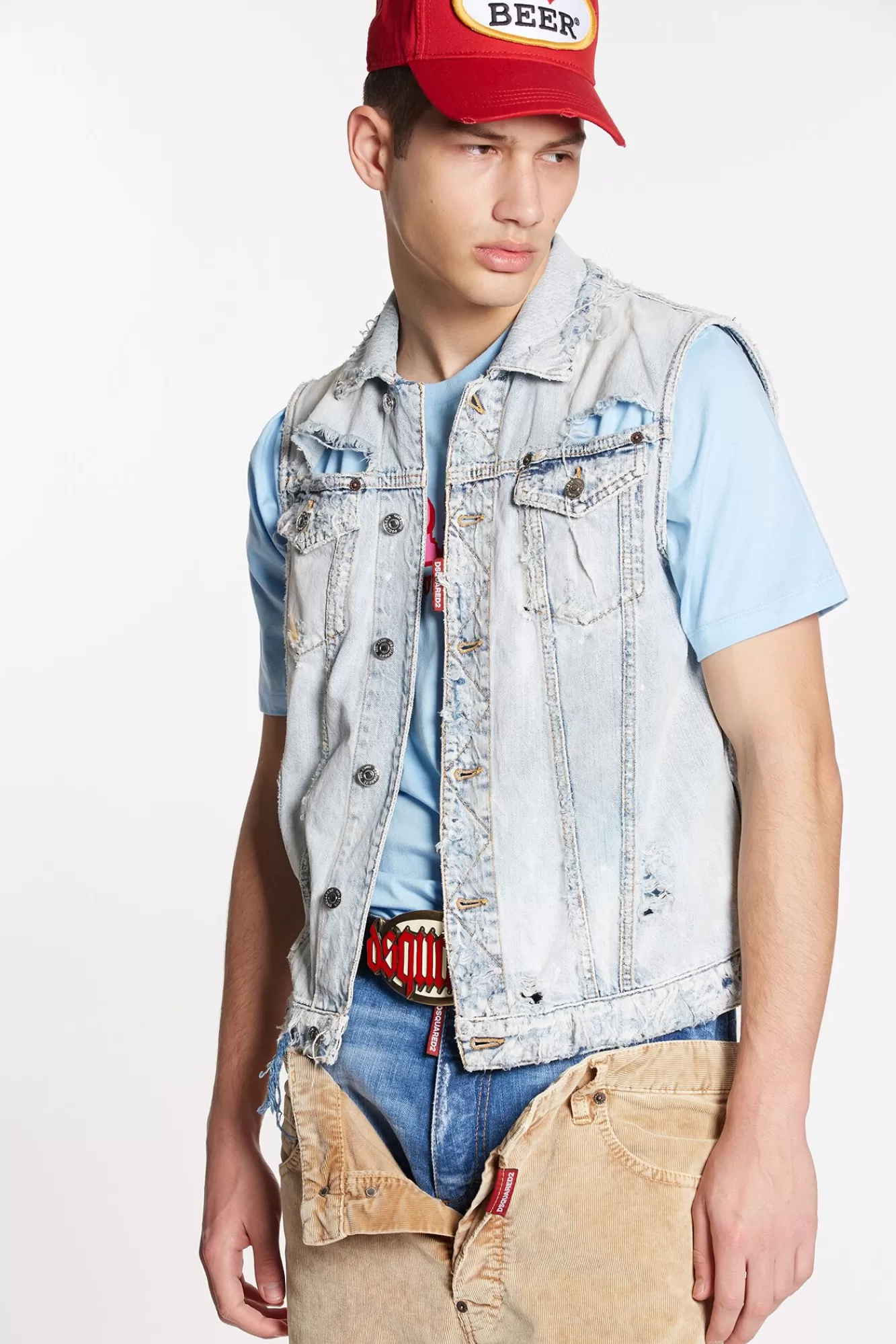 Vintage Destroyed Wash Classic Jean Vest<Dsquared2 Sale