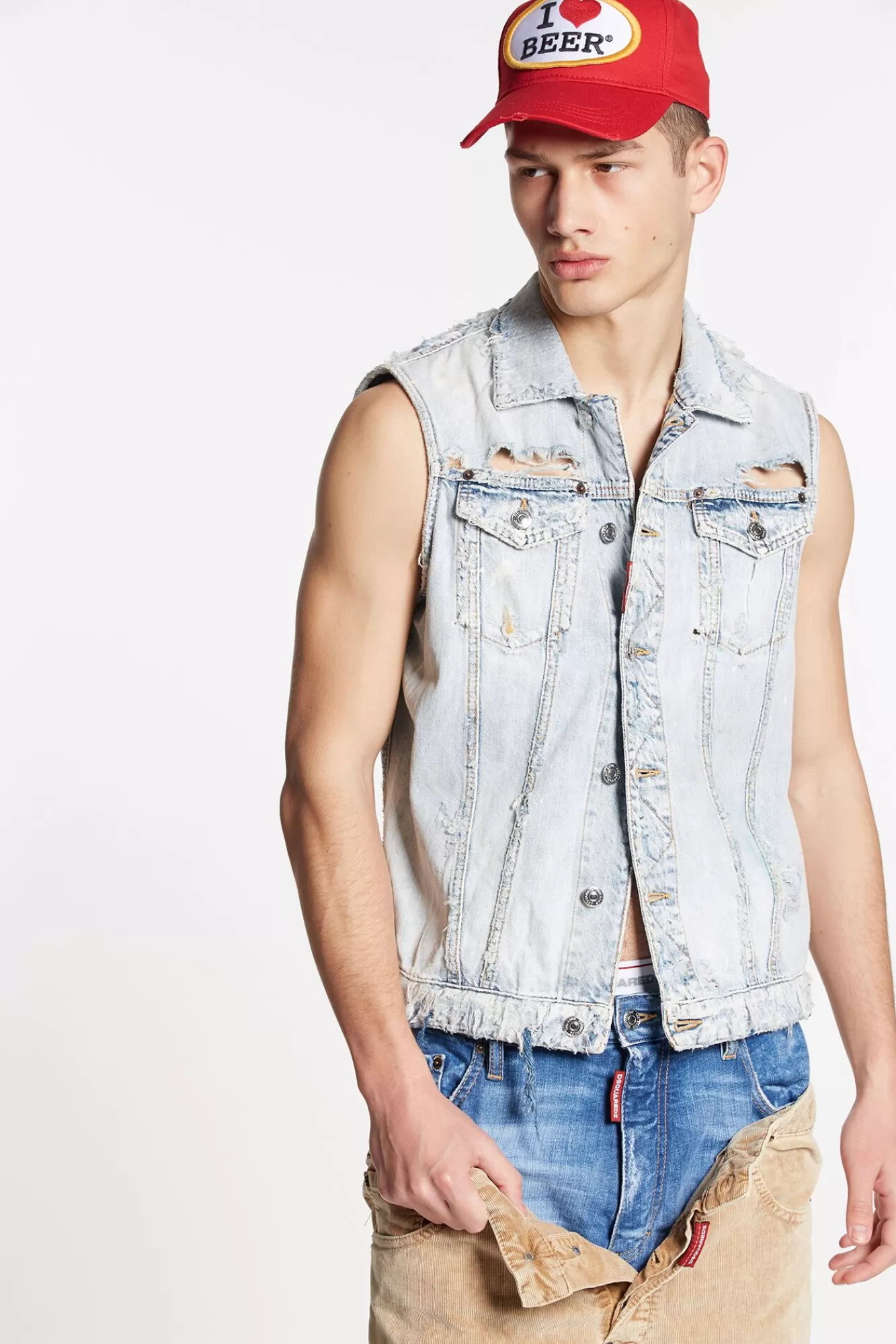 Vintage Destroyed Wash Classic Jean Vest<Dsquared2 Sale